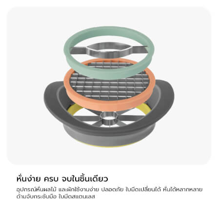 ชุดสไลซ์หั่นผักผลไม้ สแตนเลสสตีล BergHOFF รุ่น Leo ทนทาน 13 ซม. สีเทา  3950020_5